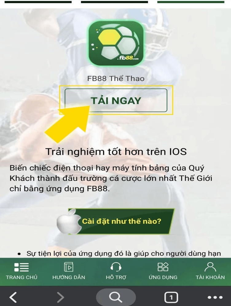 Tải app FB88 cho hệ điều hành iOS bước 5